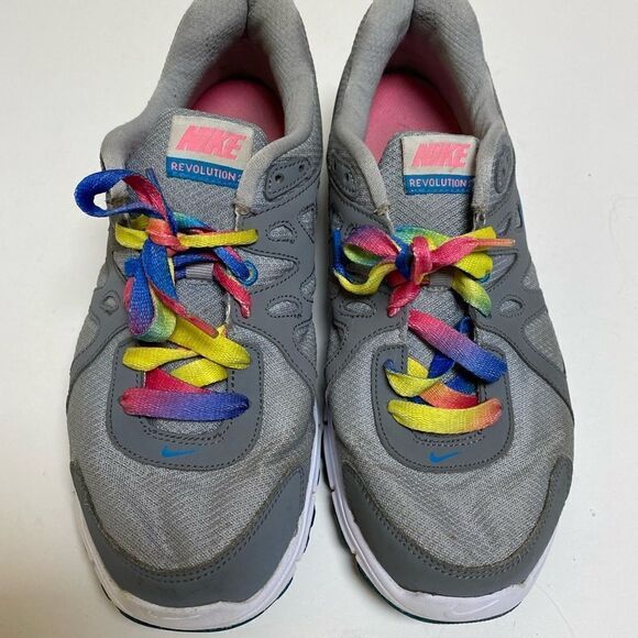 Nike Revolution 2 Women’s Gray/Turquoise Running Shoes - Picture 3 of 8